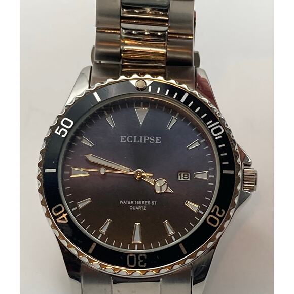 Eclipse Mens Watch 42mm - Date Indicator - WR 165ft- New Battery - Wrist 7-7.25 - Picture 3 of 7